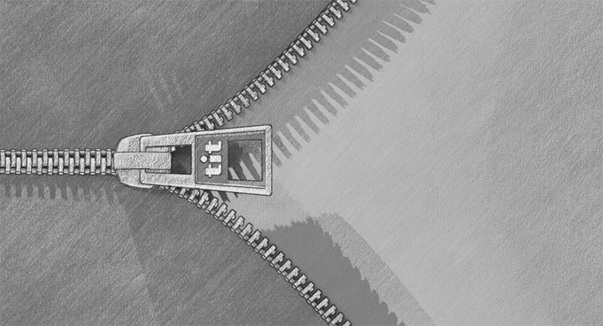 Karakalem Titbaş Yazılı Fermuar