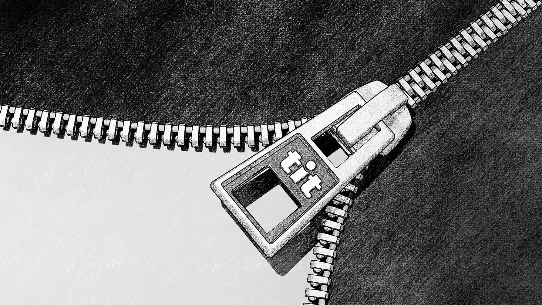 Karakalem Titbaş Yazılı Fermuar